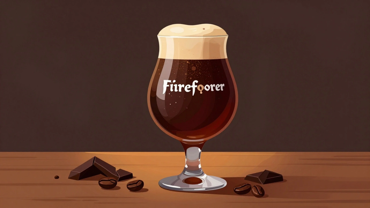 A dark Baltic porter in a snifter with coffee and chocolate aromas subtly implied in the background.